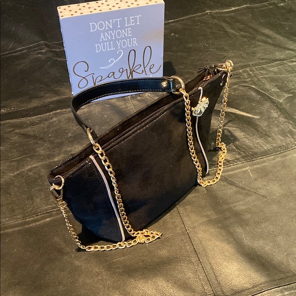 Yves Saint Laurent Handbags - Yves Saint Laurent Beauty Black and Gold Crossbody Bag with bonus brooch